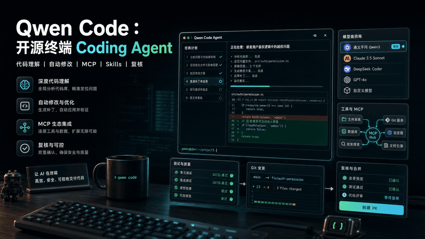 Qwen Code：开源终端 Coding Agent，适合把真实仓库任务拆成可验收改动