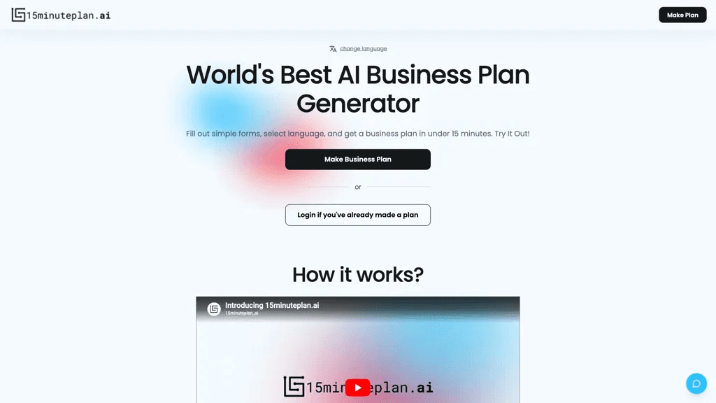 15minuteplan.ai 工具截图