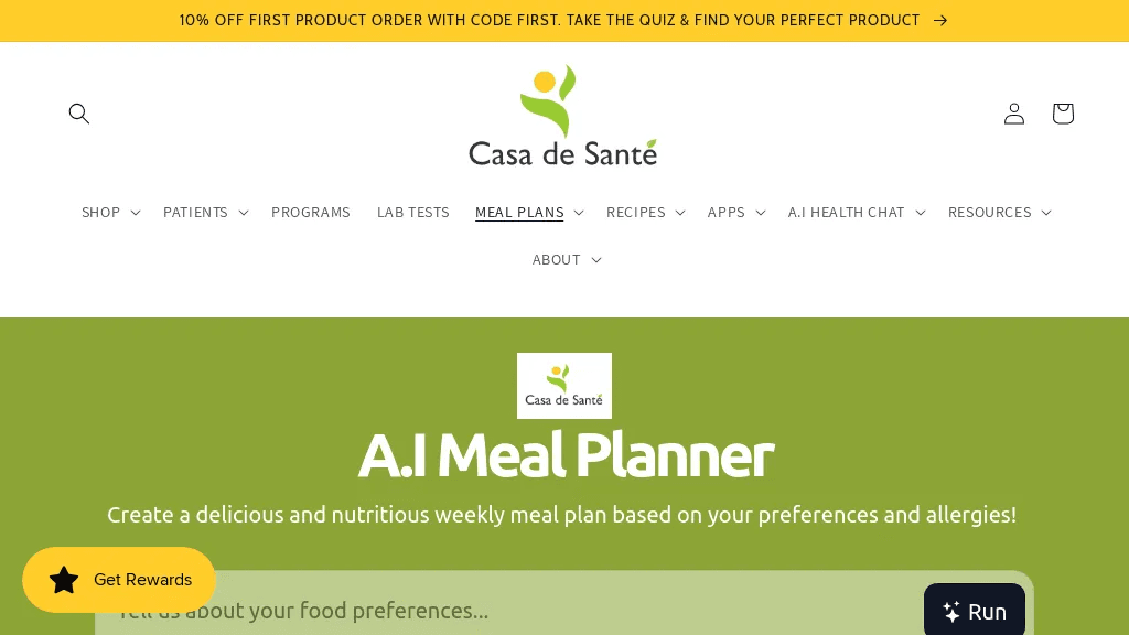 A.I Meal Planner 官网截图
