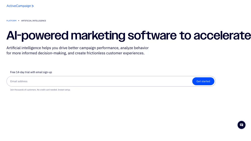 ActiveCampaign AI 官网截图