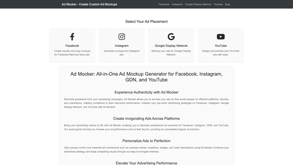 Ad Mocker 官网截图