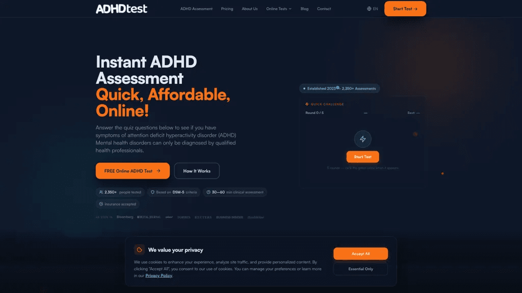 ADHDtest.ai 工具截图