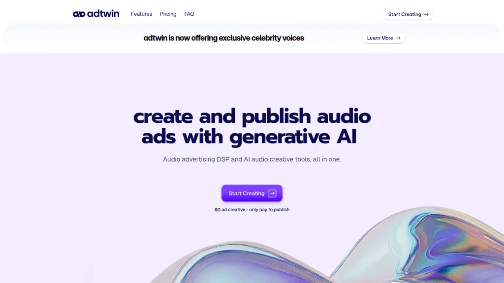 Adtwin AI 官网截图