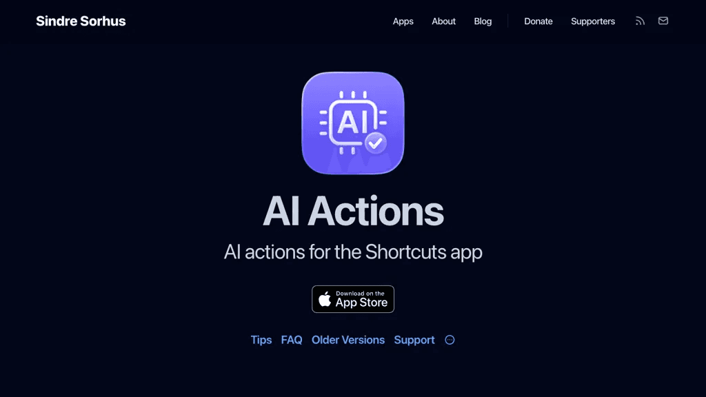 AI Actions 官网截图