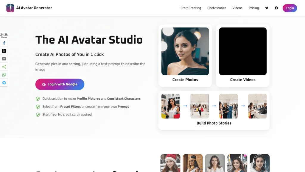 AI avatar generator 官网截图