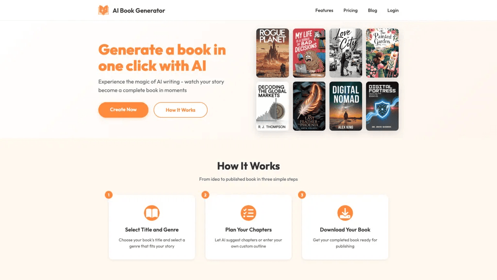 AI Book Generator 官网截图