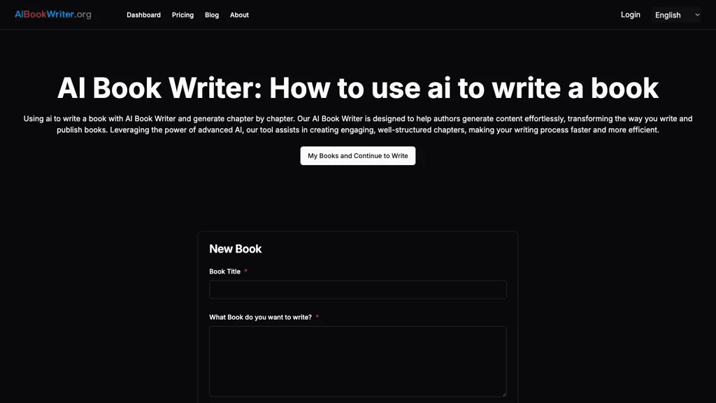 Ai book writer 官网截图