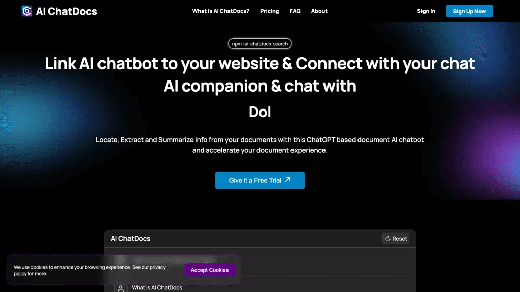 AI ChatDocs 官网截图