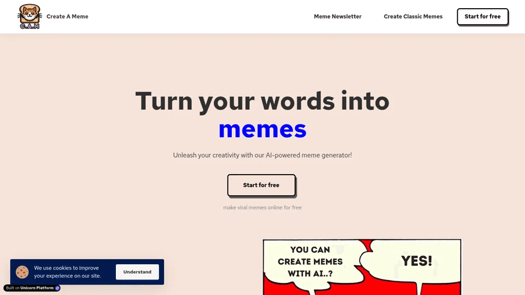 Create A Meme (C.A.M) 官网截图