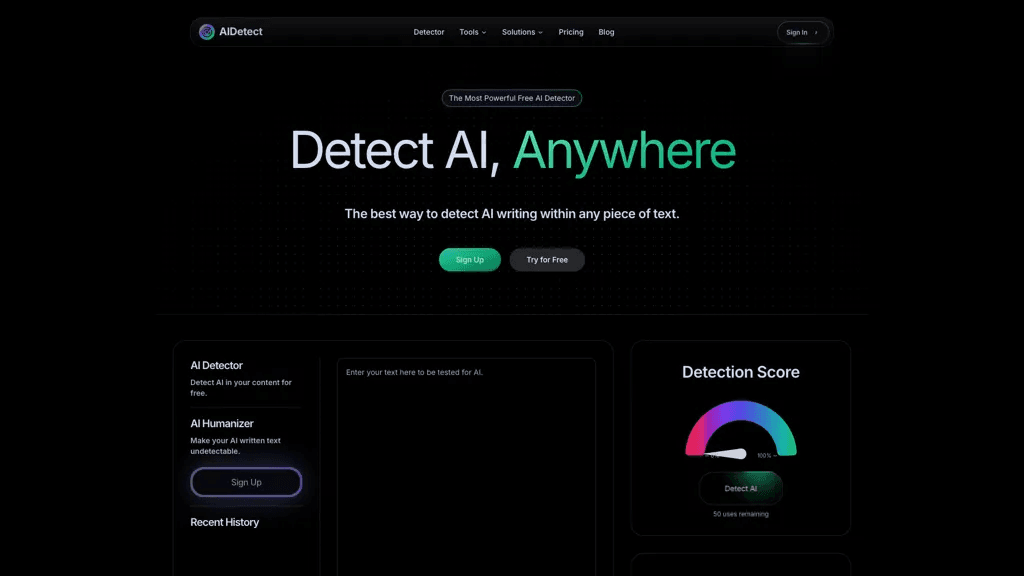 AI detect 工具截图