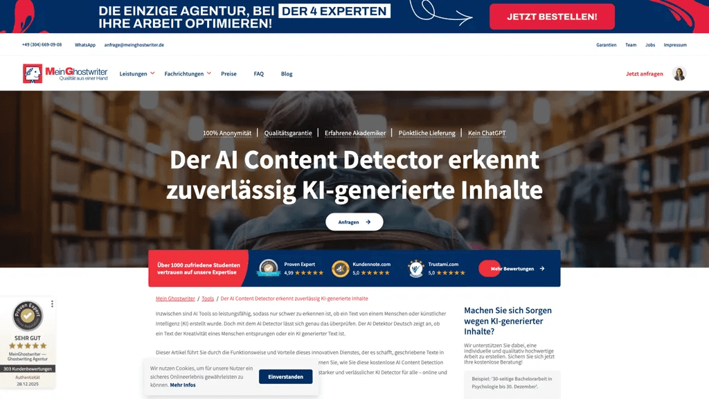 AI Detector Deutsch 官网截图