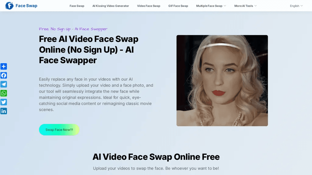 AI Video Face Swap 官网截图