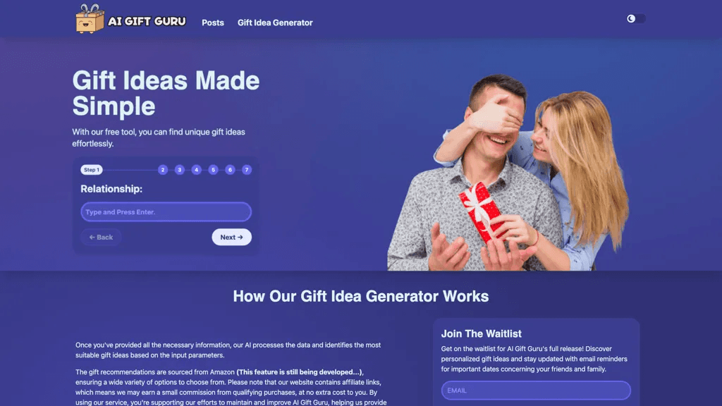 AI Gift Guru 官网截图