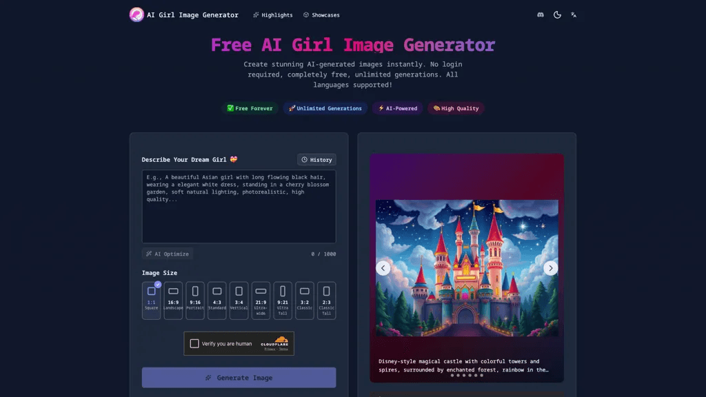 Ai girl generator 工具截图