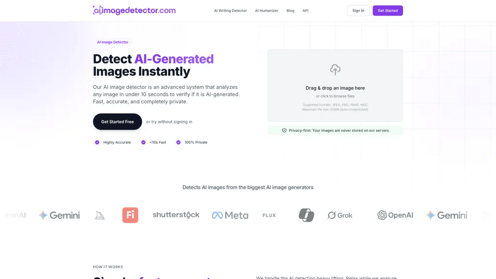 AI Image Detector 官网截图