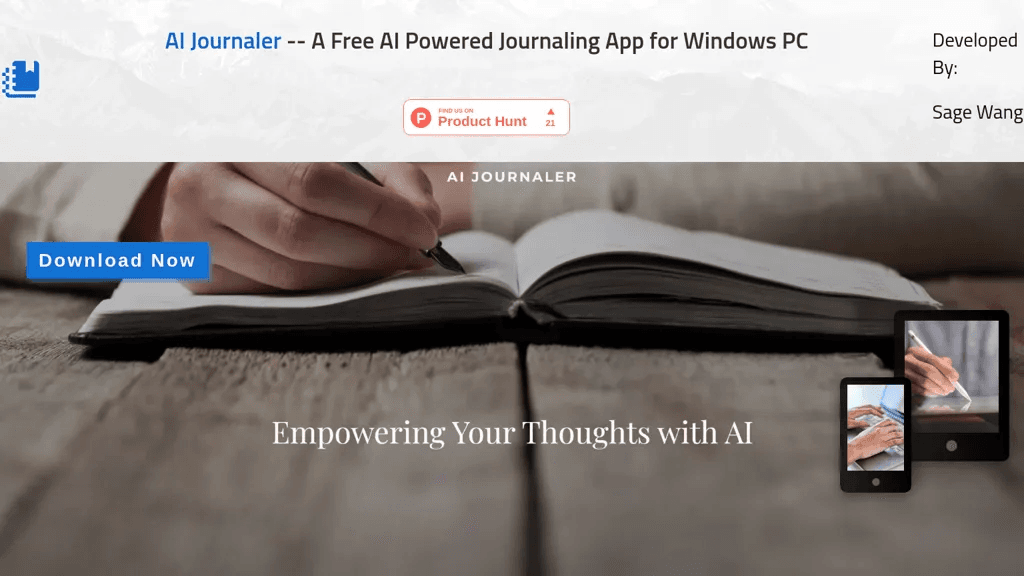 AI Journaler 官网截图