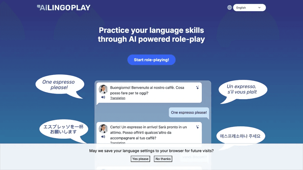 Ai lingoplay 官网截图