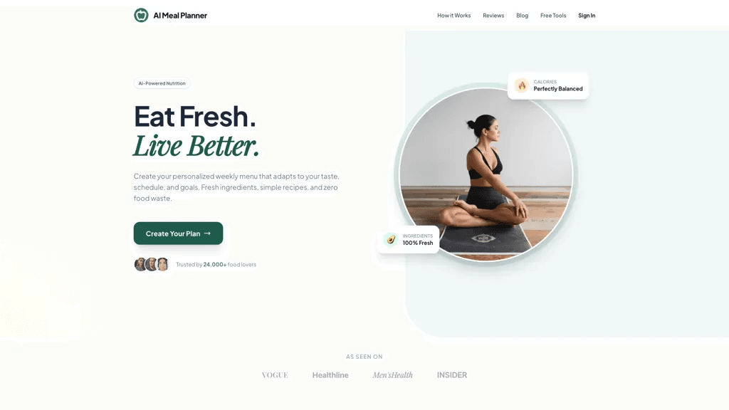 AI Meal Planner 官网截图