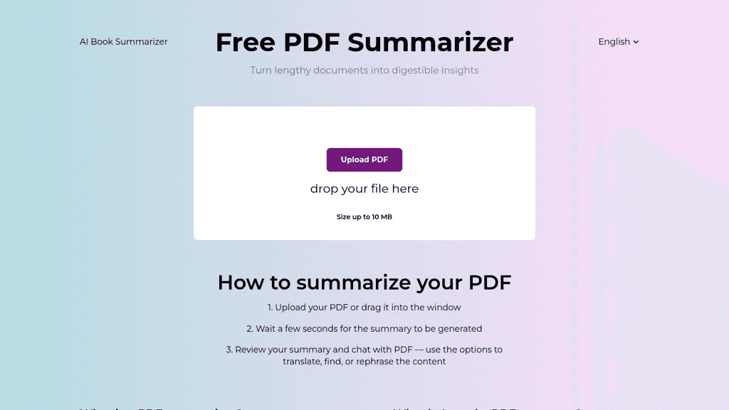 AI PDF Summarizer 官网截图