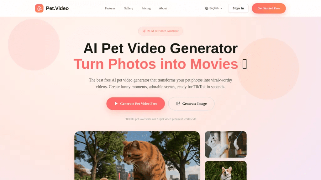 Pet.video 官网截图