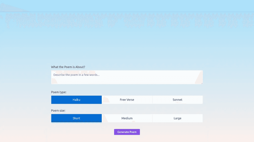 AI Poem Generator 工具截图