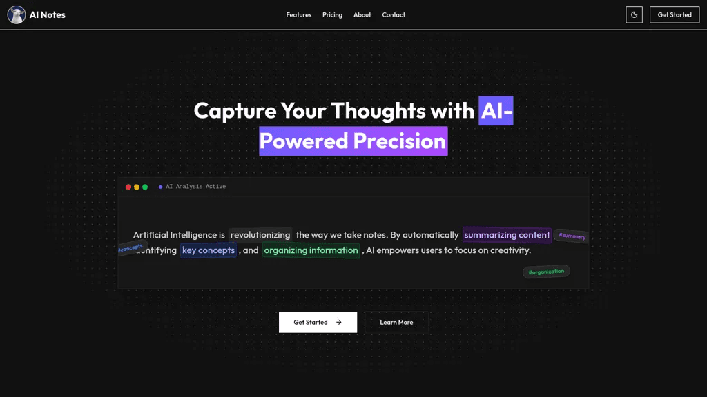 AI-Powered Notes Taker 官网截图