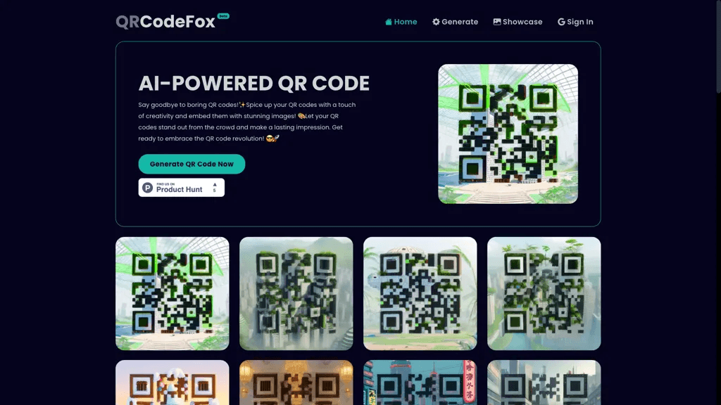 AI-Powered QR code 官网截图