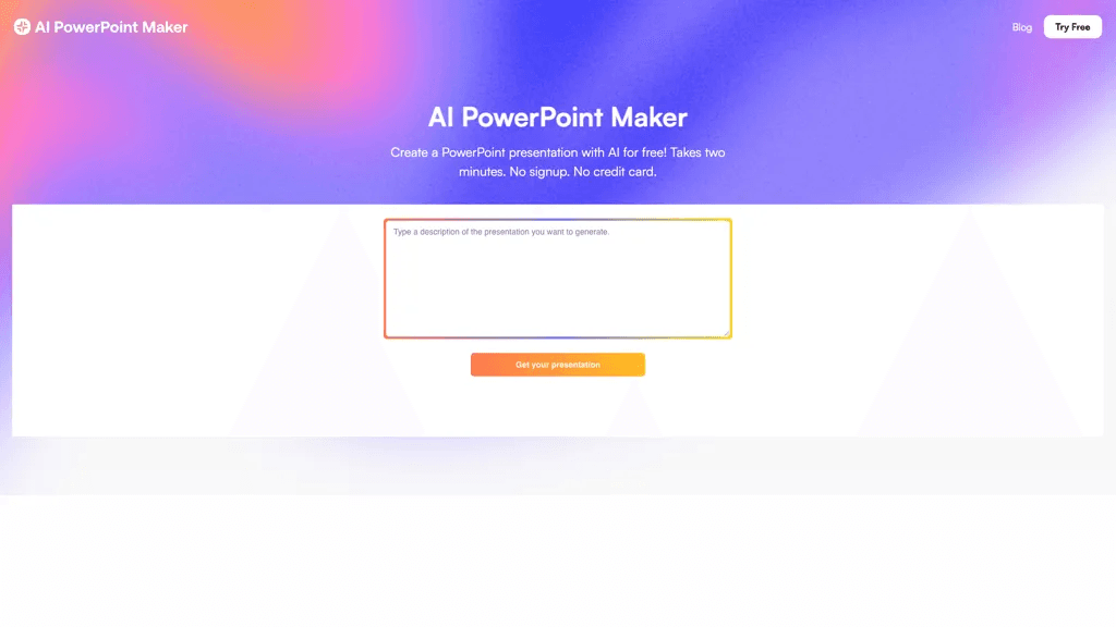AI PowerPoint Maker 官网截图