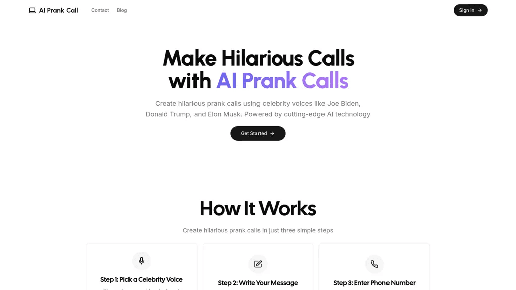 AI Prank Call 官网截图