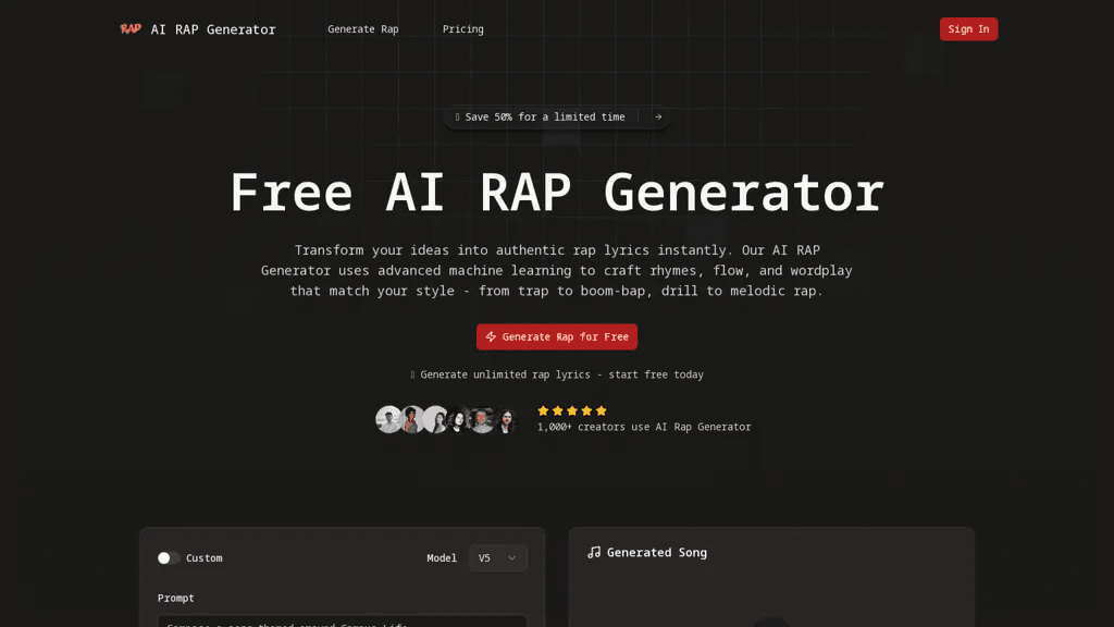 AI Rap Generator 工具截图
