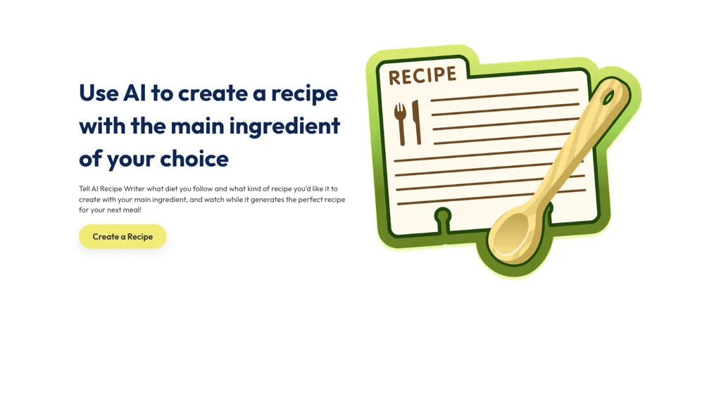 AI Recipe Writer 工具截图