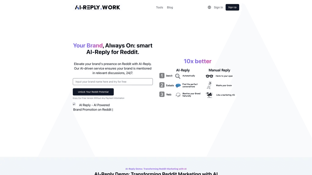 AI Reply 官网截图