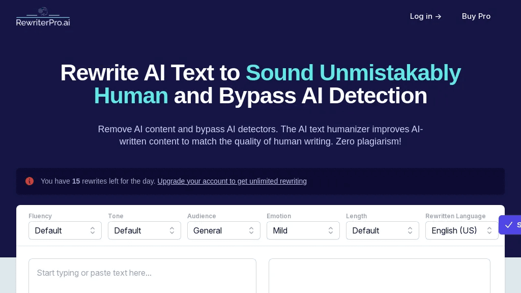 RewriterPro AI 工具截图