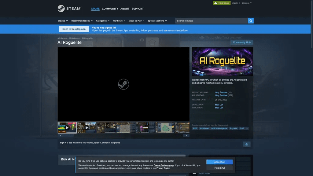AI Roguelite 官网截图
