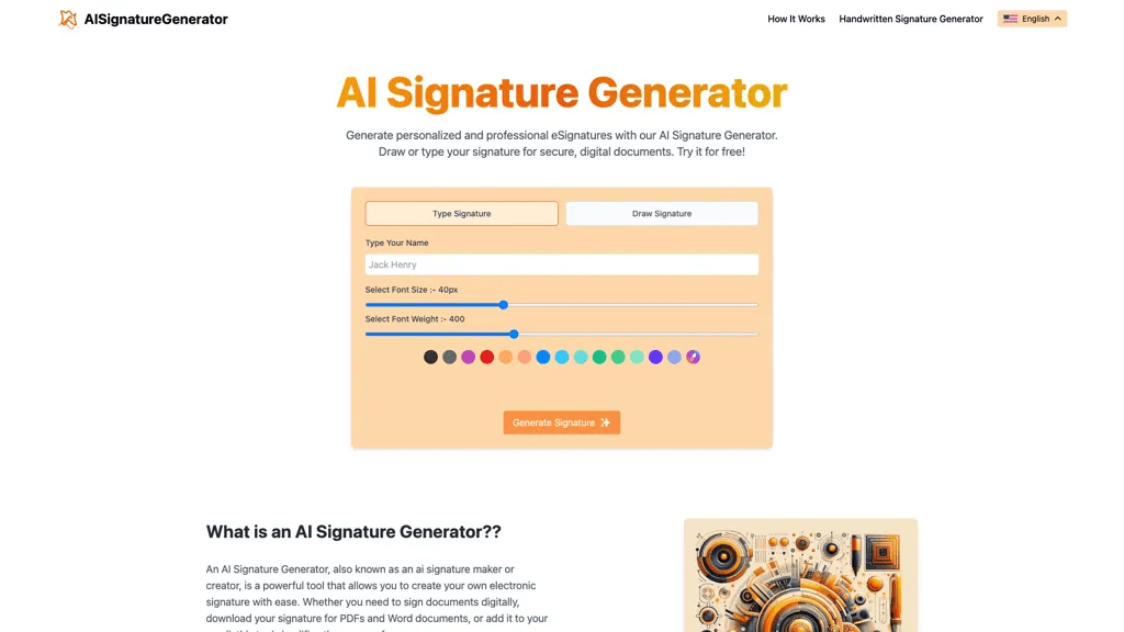 AI Signature Generator 工具截图