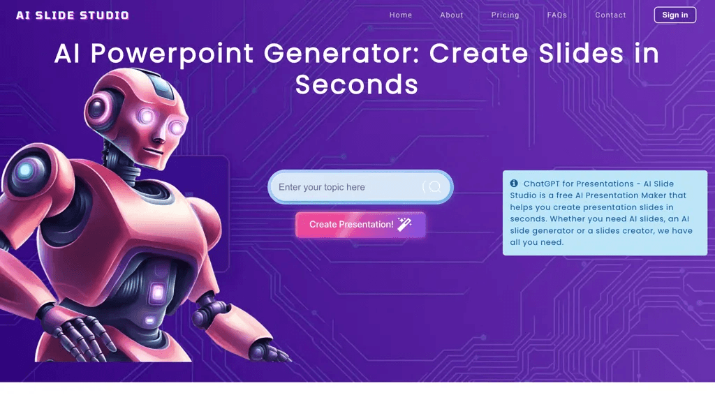 AI Slide Studio 官网截图
