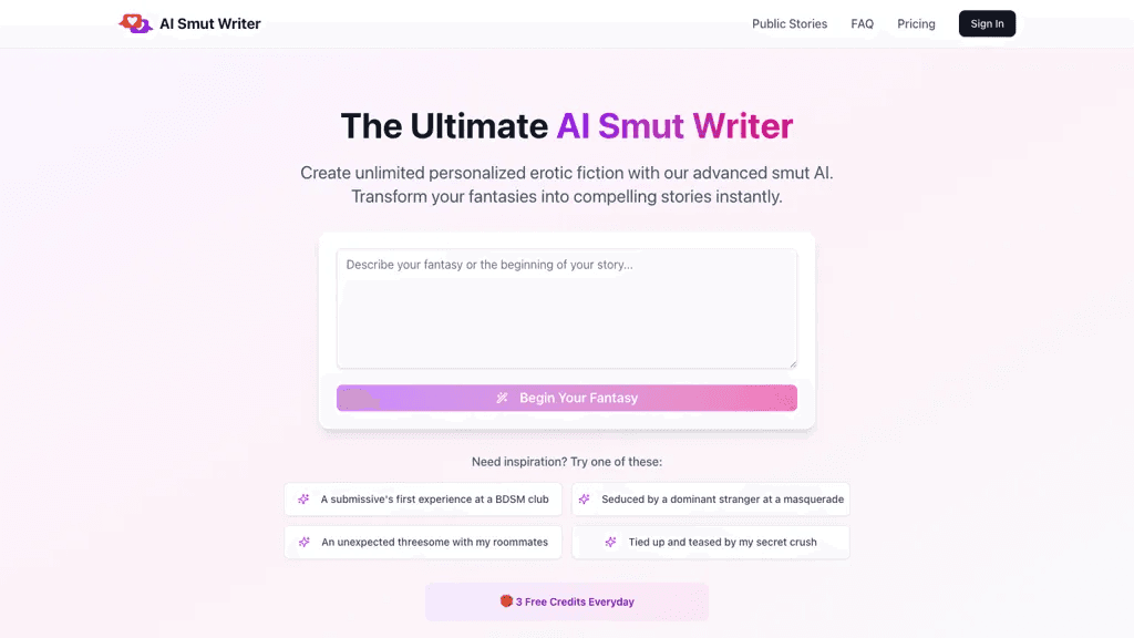 AI Smut Writer 工具截图