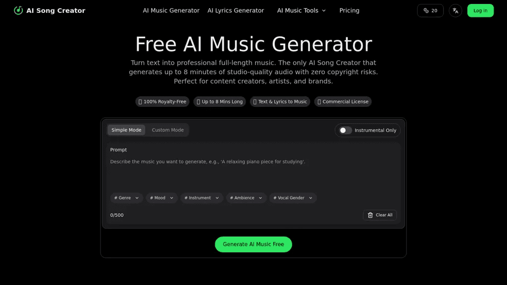 AI Song Creator 工具截图