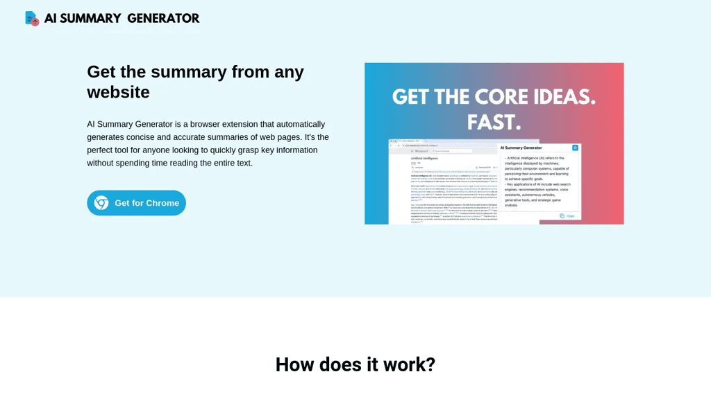 Ai Summary Generator 工具截图