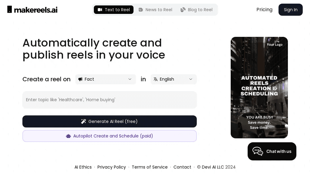 makereels.ai 工具截图