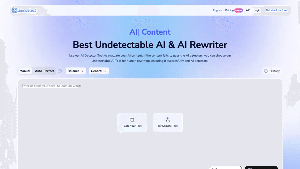 AI undetect 官网截图