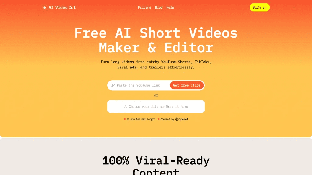 AI Video Cut 工具截图