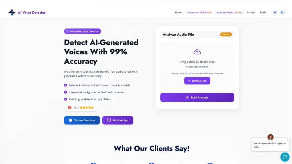 AI Voice Detector 工具截图