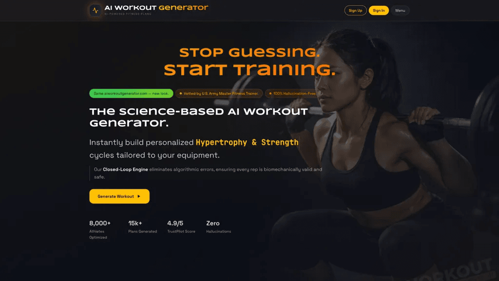 Ai Workout Generator 工具截图