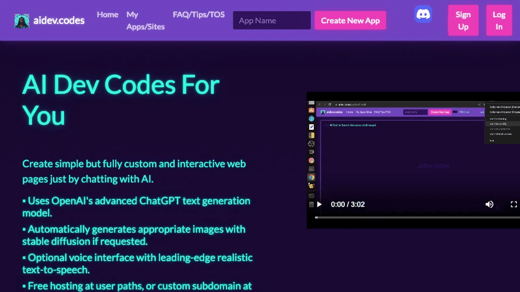 AIDev.Codes 官网截图