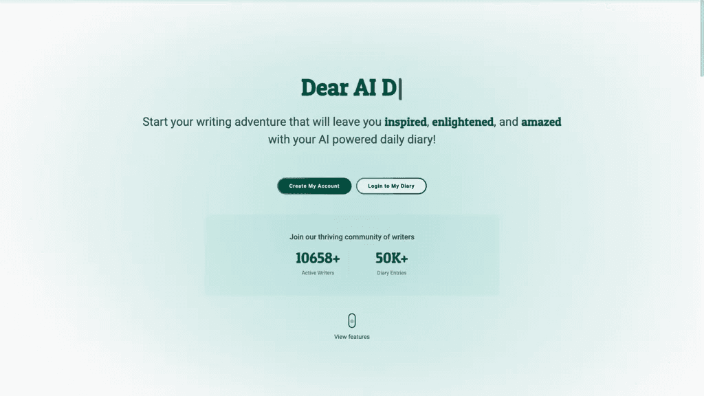 AIDiary 官网截图