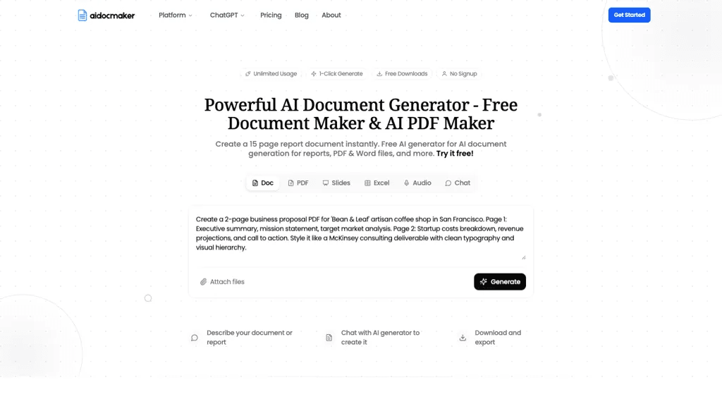 aidocmaker.com 官网截图