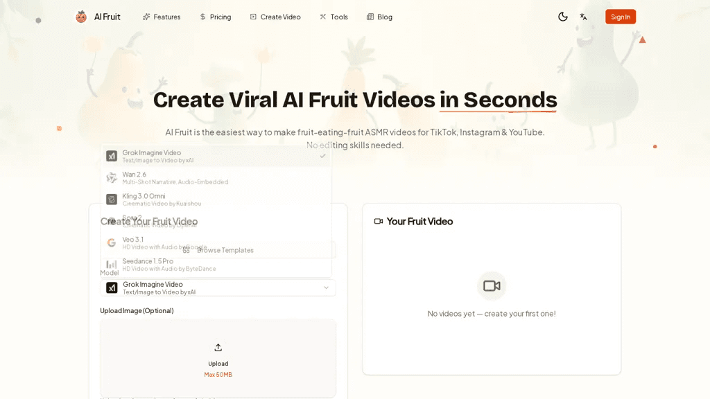 AIFruit.app 官网截图