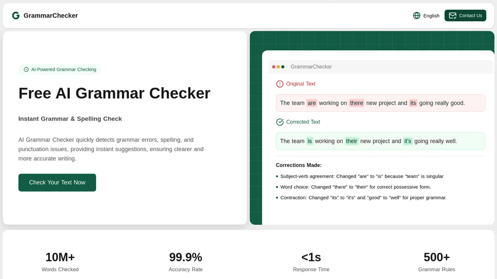 AIGrammarChecker 官网截图