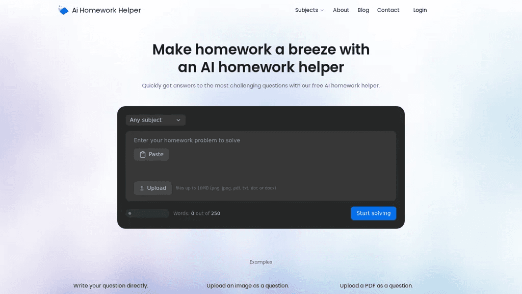 AI Homework Helper 工具截图